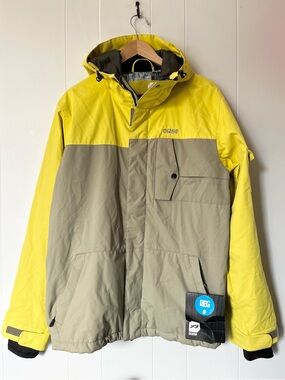NWT Orage Bart Jacket Yellow Color Block Snowboard HJM-78-09 Ski Winter Prime 10